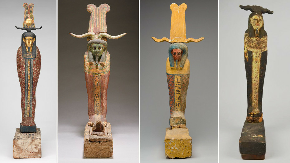 Ptah Sokar Osiris Figure Ram Horns Figurine Base